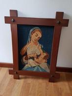 Geborduurd schilderij, Antiek en Kunst, Antiek | Religie, Ophalen of Verzenden