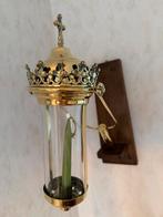 Prachtige processielantaarn met houten houder, Ophalen of Verzenden, Glas