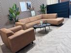 ZGAN Industriële Cognac Hoekbank met Stoel - 275 x 215, Huis en Inrichting, 250 tot 300 cm, -, Hoekbank, Zo goed als nieuw