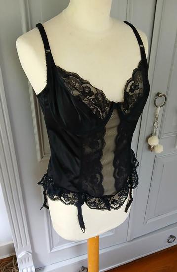 Bustier met kant,  jarretels, baleinen, beugels - 90C beschikbaar voor biedingen