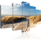 Noordzee Strand Duinen 5 Luik Schilderij 100x50cm, Ophalen of Verzenden