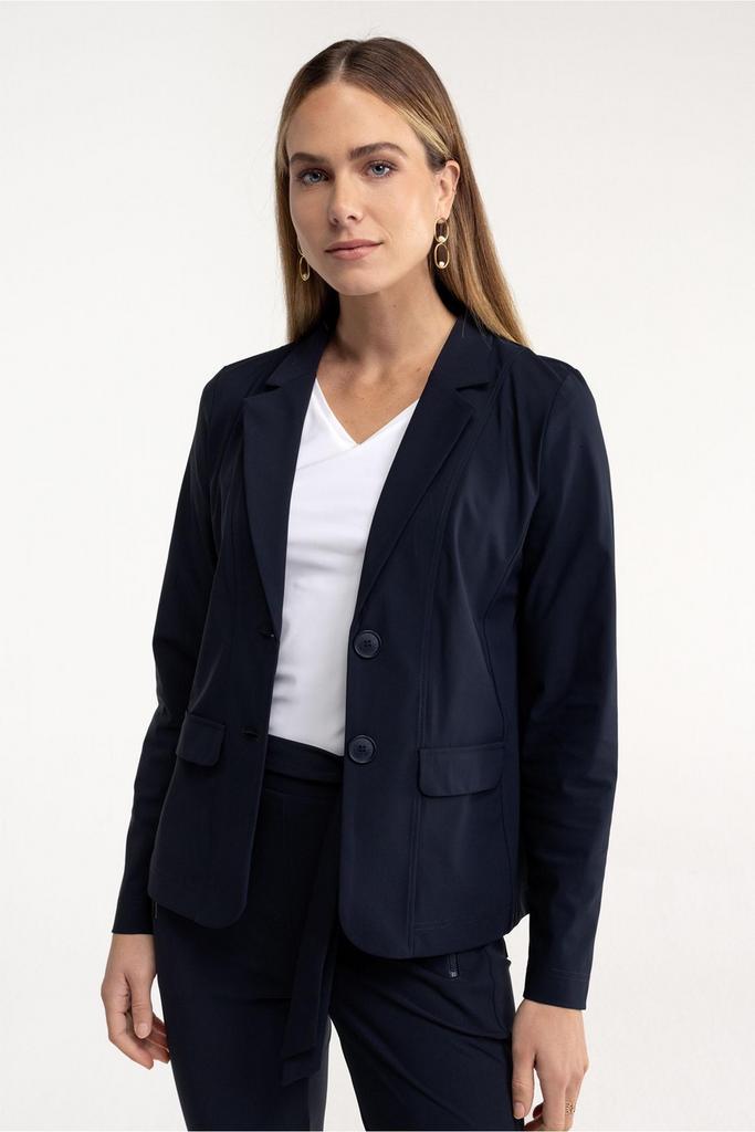 Studio anneloes clean blazer XL heavy travel donkerblauw, Kleding | Dames, Jasjes, Kostuums en Pakken, Zo goed als nieuw, Jasje