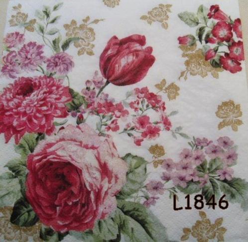 Servetten decoupage/bullet journal * Bloemen L1846, Hobby en Vrije tijd, Knutselen, Nieuw, Materiaal, Verzenden
