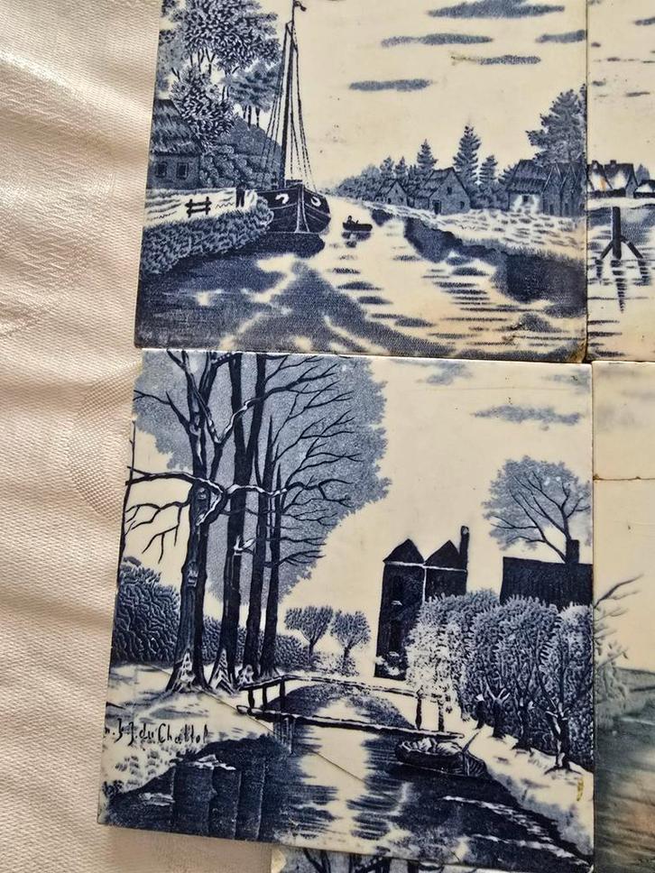 Oude Delftse Tegels - Diverse Landschappen, Antiek en Kunst, Antiek | Wandborden en Tegels, Ophalen