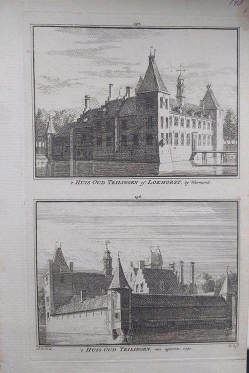 297-298 / Oud Teilingen of Lokhorst bij Warmond, Antiek en Kunst, Kunst | Etsen en Gravures, Ophalen of Verzenden