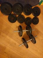 Halterset met gewichten, Sport en Fitness, Fitnessmaterialen, Ophalen, Gebruikt, Halterset