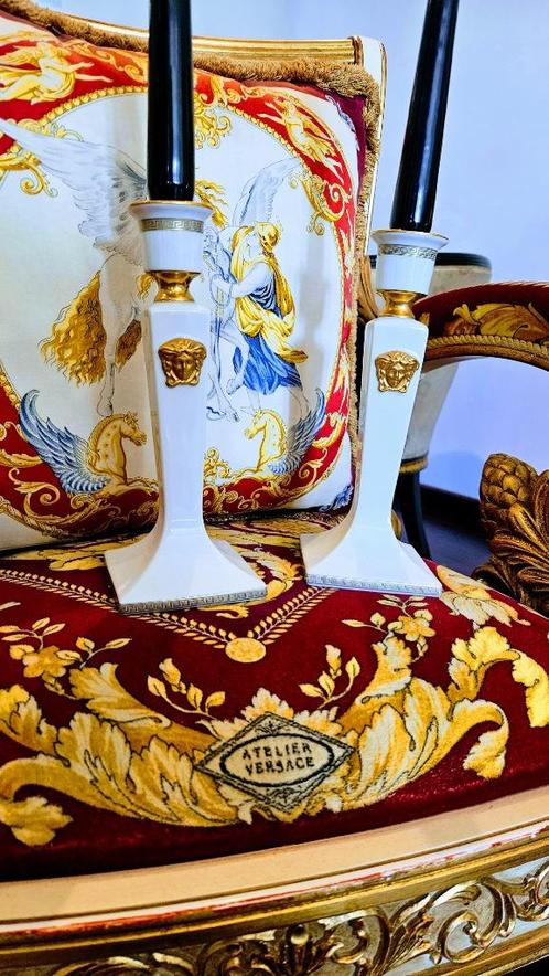 Versace - 2 kandelaars Medusa, Antiek en Kunst, Kunst | Designobjecten, Ophalen of Verzenden