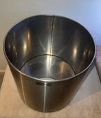 RVS/aluminium Plantenbak / Emmer op Wieltjes - 40cm blomus, Gebruikt, Ophalen of Verzenden, Rvs, Minder dan 50 cm