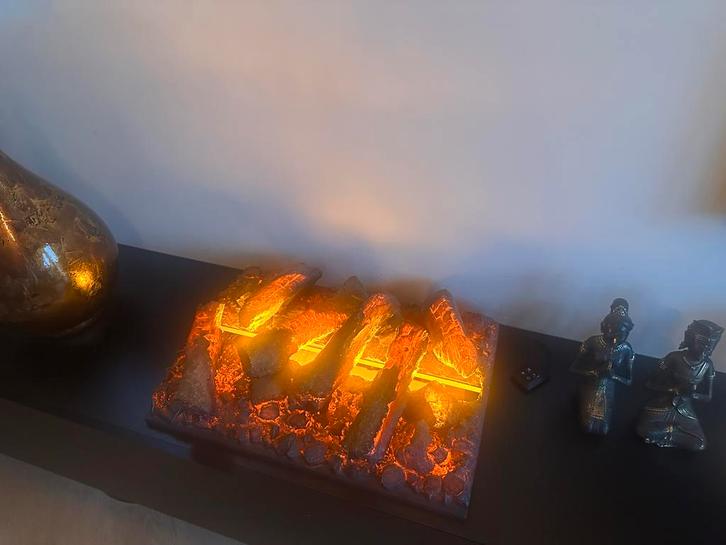 Dimplex Waterdamphaard + Zwarte Wandkast (optioneel), Huis en Inrichting, Haarden, Gebruikt, Elektrische haard, Ophalen