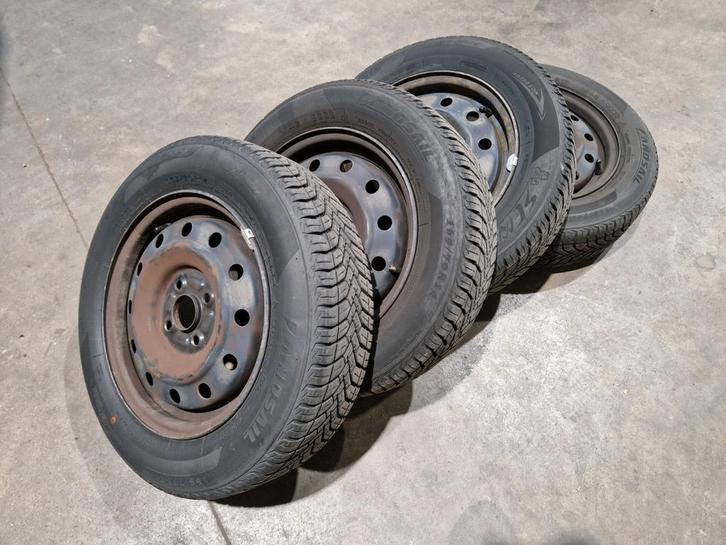 Stalen velgen met all season banden 165/70R14, Auto-onderdelen, Banden en Velgen, Banden en Velgen, All Season, 14 inch, 165 mm