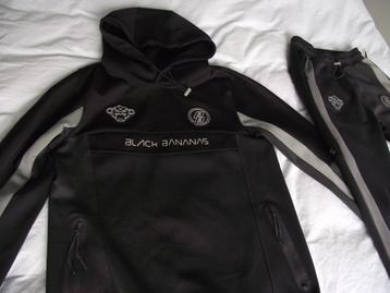 zwart trainingspak Black Bananas grijs streep relaxpak S 176 beschikbaar voor biedingen