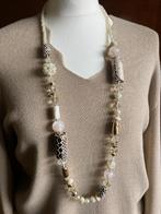 Nieuwe ketting beige/goud, Met kristal, Overige materialen, Verzenden, Beige