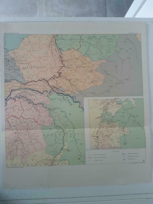 B095/ Plattegrond Oost Nederland in Fransche Tijd  Litho, Antiek en Kunst, Kunst | Litho's en Zeefdrukken, Ophalen of Verzenden