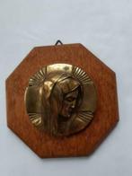 Maria en Jezus op eikenhout, Ophalen of Verzenden, Gebruikt, Beeld(je), Christendom | Katholiek