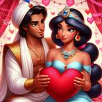 Diamond painting Disney Aladdin 50x50 ronde steentjes, Ophalen of Verzenden, Nieuw, Knutselwerk