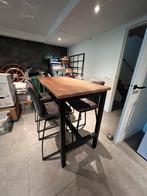 Bartafel + 4 Suède Barstoelen, Huis en Inrichting, Stoelen, Ophalen, Gebruikt, Vier, Metaal