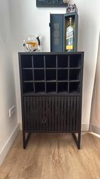 Drankenkast zwart mangohout, Ophalen, Zo goed als nieuw, Minder dan 150 cm, Minder dan 100 cm