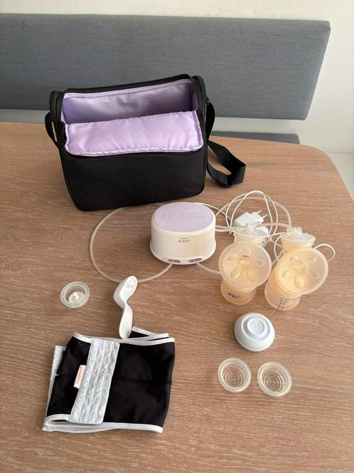 Philips Avent dubbele borstkolf + tas, kolfBH en handkolfjes, Kinderen en Baby's, Babyvoeding en Toebehoren, Gebruikt, Borstkolf