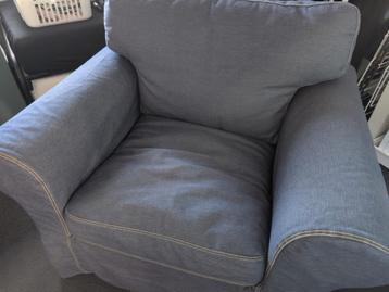 IKEA Ektorp fauteuil met spijkerstof hoes (+witte hoes) - afbeelding 4