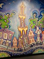 1001Kleuren Eveline Bouwkamp Schilderij Utrecht Domtoren, Huis en Inrichting, Ophalen, Oorspronkelijke maker, Zo goed als nieuw