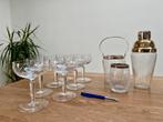 Kristal: Driedelige coctailset met zeven coctailglazen, Ophalen of Verzenden