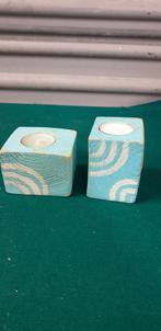 Theelichthouders van hout, strand, 2 stuks, Huis en Inrichting, Woonaccessoires | Overige, Ophalen of Verzenden, 'T Olde Gre-j