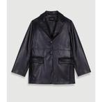 Maje - zwarte leren dames jas - Maat 38, Maat 38/40 (M), 2 rue de Marengo 75001 Parijs Frankrijk, Maje S.A.S., Zwart
