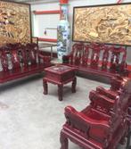 Chinees meubel 6 dlg Chinese bankstel met parelmoer Rosewood, Antiek en Kunst, Ophalen