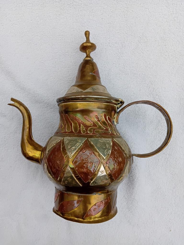 Vintage Marokkaanse theepot - Brons/Koper, Antiek en Kunst, Antiek | Koper en Brons, Ophalen of Verzenden, Brons
