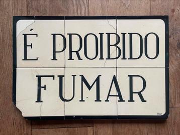 Vintage kerammiek Portugese Niet Roken Tegels beschikbaar voor biedingen
