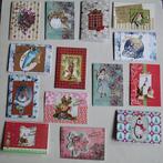 Set 25x zelfgemaakte kerstkaarten / wenskaarten kerst (p), Verzenden, Nieuw, Kerst
