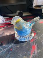 Glazen Vogel Ornament - Blauw & Goud Handgemaakt grot Italië, Huis en Inrichting, Woonaccessoires | Vazen, Blauw, Ophalen of Verzenden