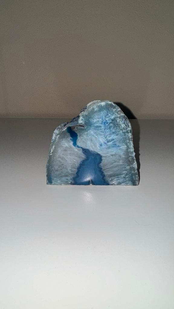 Agaat Theelichthouder Blauw Edelsteen, Huis en Inrichting, Woonaccessoires | Kandelaars en Kaarsen, Nieuw, Kandelaar, Minder dan 25 cm