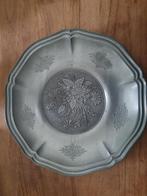 Tinnen sierbord met bloemmotief, Antiek en Kunst, Antiek | Tin, Ophalen of Verzenden