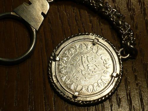 Mooie oude zilveren hanger met 5 Piastre 1939 zilver Egypte, Sieraden, Tassen en Uiterlijk, Antieke sieraden, Hanger, Zilver, Verzenden