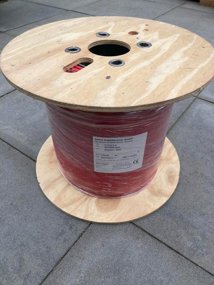 Solarkabel H1Z2Z2-K 4mm² Rood - 500m, Doe-het-zelf en Verbouw, Elektra en Kabels, Nieuw, Kabel of Snoer, Ophalen