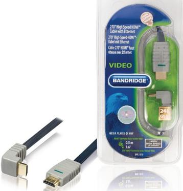 Partij 20 stuks: HDMI kabel, 50cm  haaks beschikbaar voor biedingen