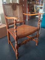 Antieke stoel met rieten zitting, Ophalen of Verzenden