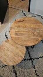 GRATIS OPHALEN Salontafel set mango hout, Huis en Inrichting, Tafels | Salontafels, Ophalen, Gebruikt, 50 tot 100 cm, Rond