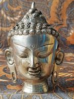 Mooi zwaar oud Oosters hoofd van Boeddha van brons 13,6 cm., Antiek en Kunst, Ophalen of Verzenden