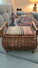 Vintage of antieke wicker rotan naaimand opberger mand, Gebruikt, Mand, Ophalen of Verzenden, Riet