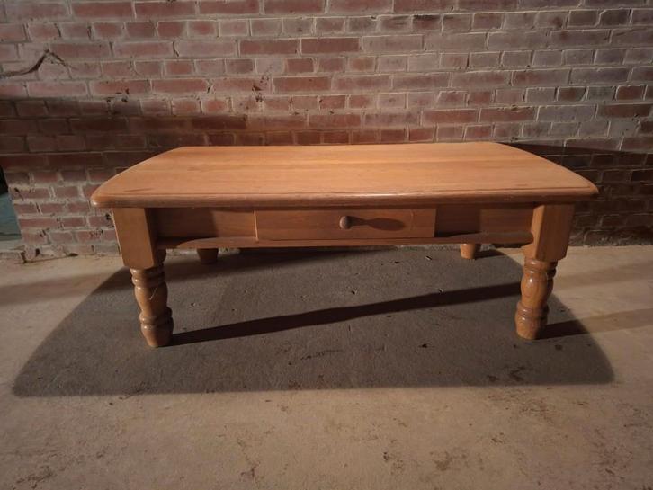 Salontafel van blank eiken, Huis en Inrichting, Tafels | Bijzettafels, Gebruikt, Rechthoekig, Minder dan 45 cm, 75 cm of meer