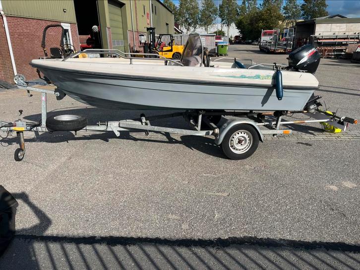 Terhi 4100 console boot 15pk inclusief kanteltrailer, Watersport en Boten, Vis- en Consoleboten, Gebruikt, 10 tot 30 pk, 3 tot 6 meter