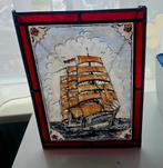 Gebrandschilderd glasraam – Zeilschip (22x30 cm), Antiek en Kunst, Ophalen of Verzenden