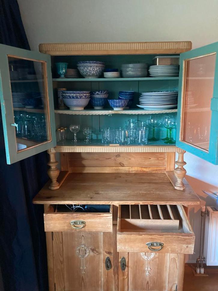 Antieke Grenen Buffetkast, Huis en Inrichting, Kasten | Buffetkasten, Gebruikt, 150 tot 200 cm, 100 tot 150 cm, 50 tot 75 cm, Met lade(s)