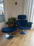Artifort Big Tulip fauteuil met voetenbank zgan!, Huis en Inrichting, Fauteuils, Ophalen, Zo goed als nieuw, 75 tot 100 cm, 50 tot 75 cm