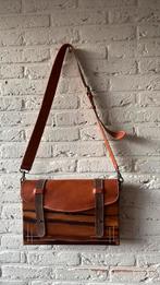 Schoudertas, hout met leer uniek, nieuw, kwaliteit, dames., Ophalen of Verzenden, Nieuw, Bruin, Schoudertasje
