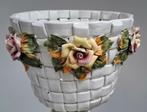 Italiaanse handgemaakte bloempot, Tuin en Terras, Ophalen of Verzenden, Rond, Aardewerk, Minder dan 25 cm