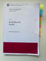 Rechtsfilosofie reader uva, Verzenden, Zo goed als nieuw, WO