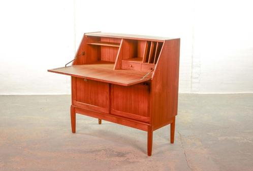 Vintage Deens Design Bramin secretaire / schrijfbureau 1960s, Huis en Inrichting, Kasten | Secretaires, Gebruikt, Ophalen